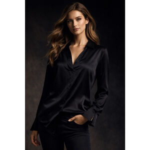 18th Street Black Long Sleeve Blouse Women’s Medium Rayon Blend